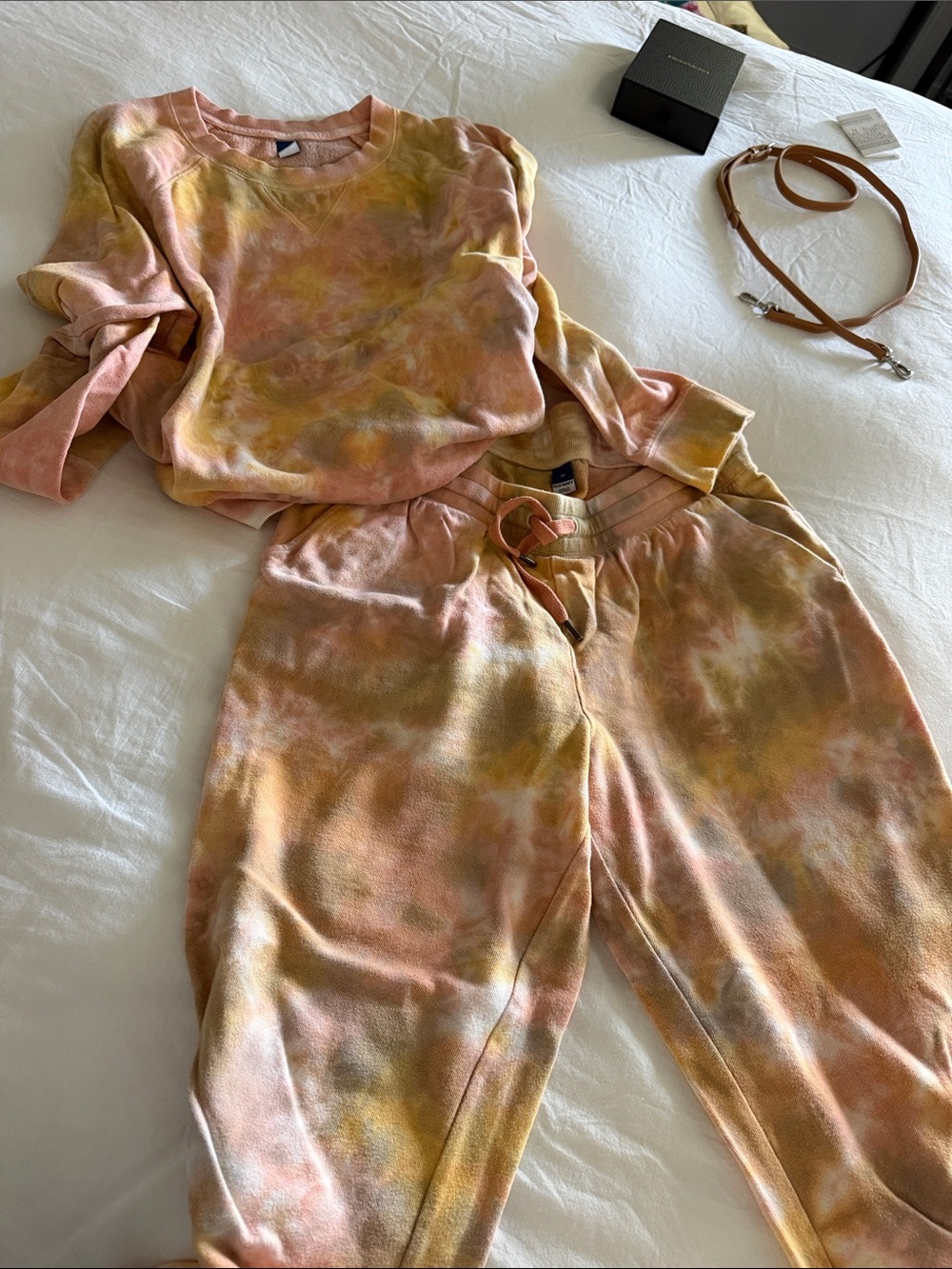 Old Navy Tie-Dye Pajama Set in Peach and Yellow